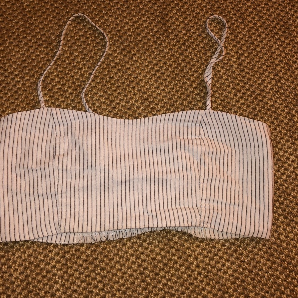Striped brandy cropped tank